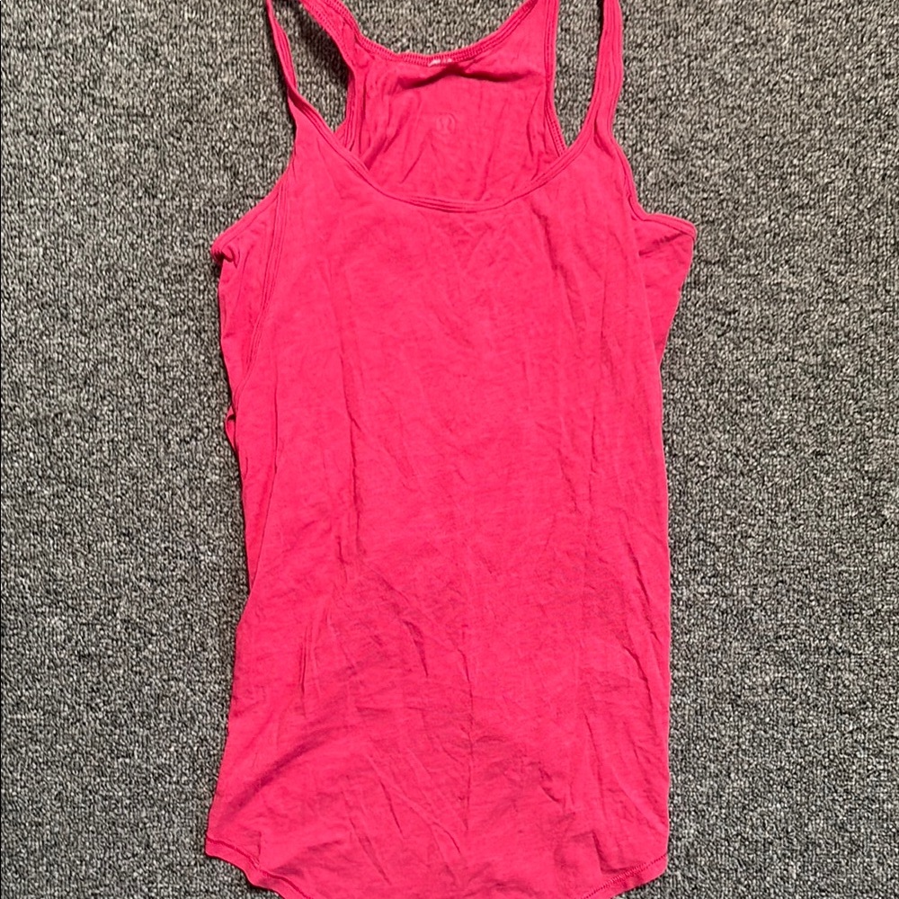 Lululemon Athletica Pink/Red Fitted cross cross back Tank Top